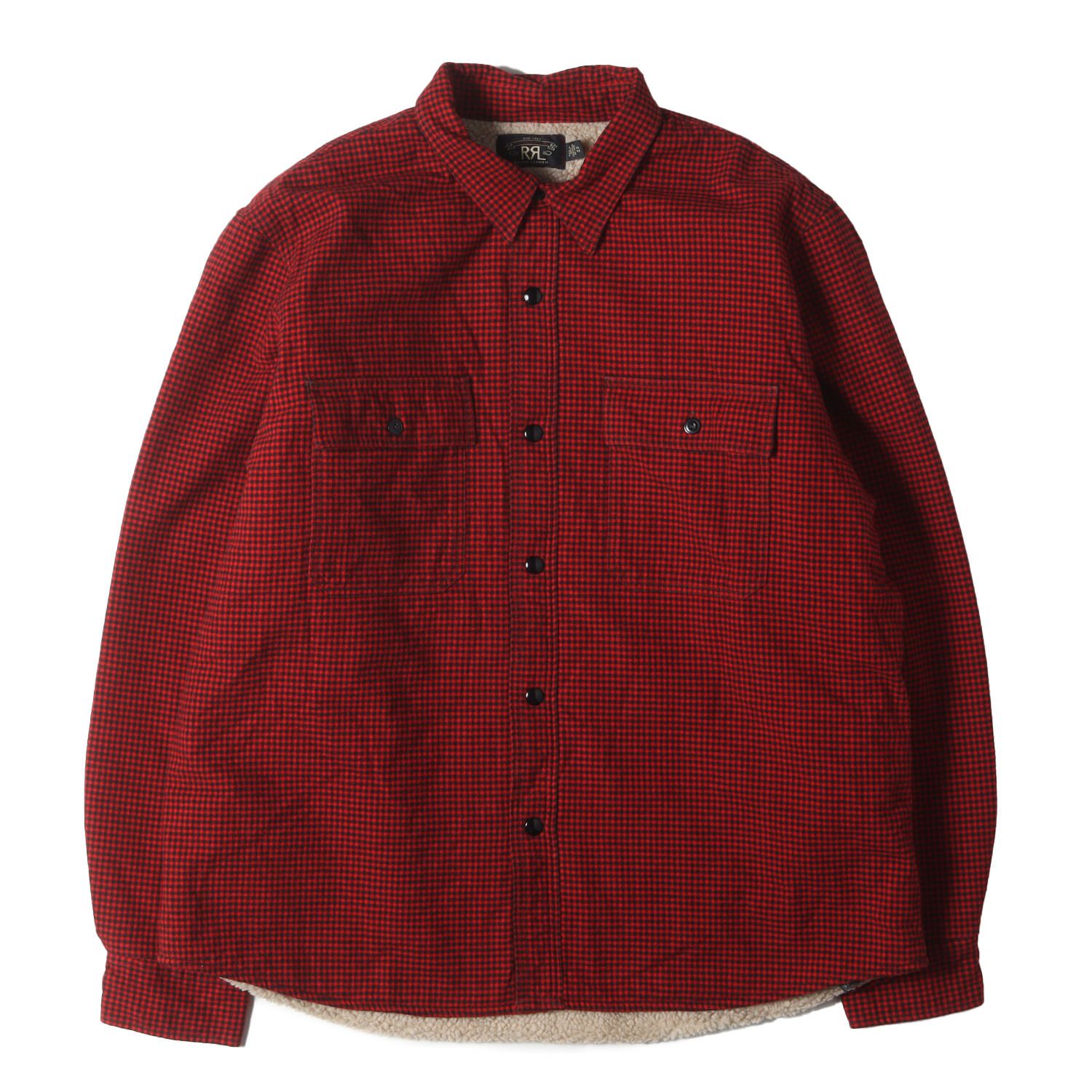 美品】RRL ダブルアールエル シャツ レッド ブラック 赤黒 サイズ:XL 