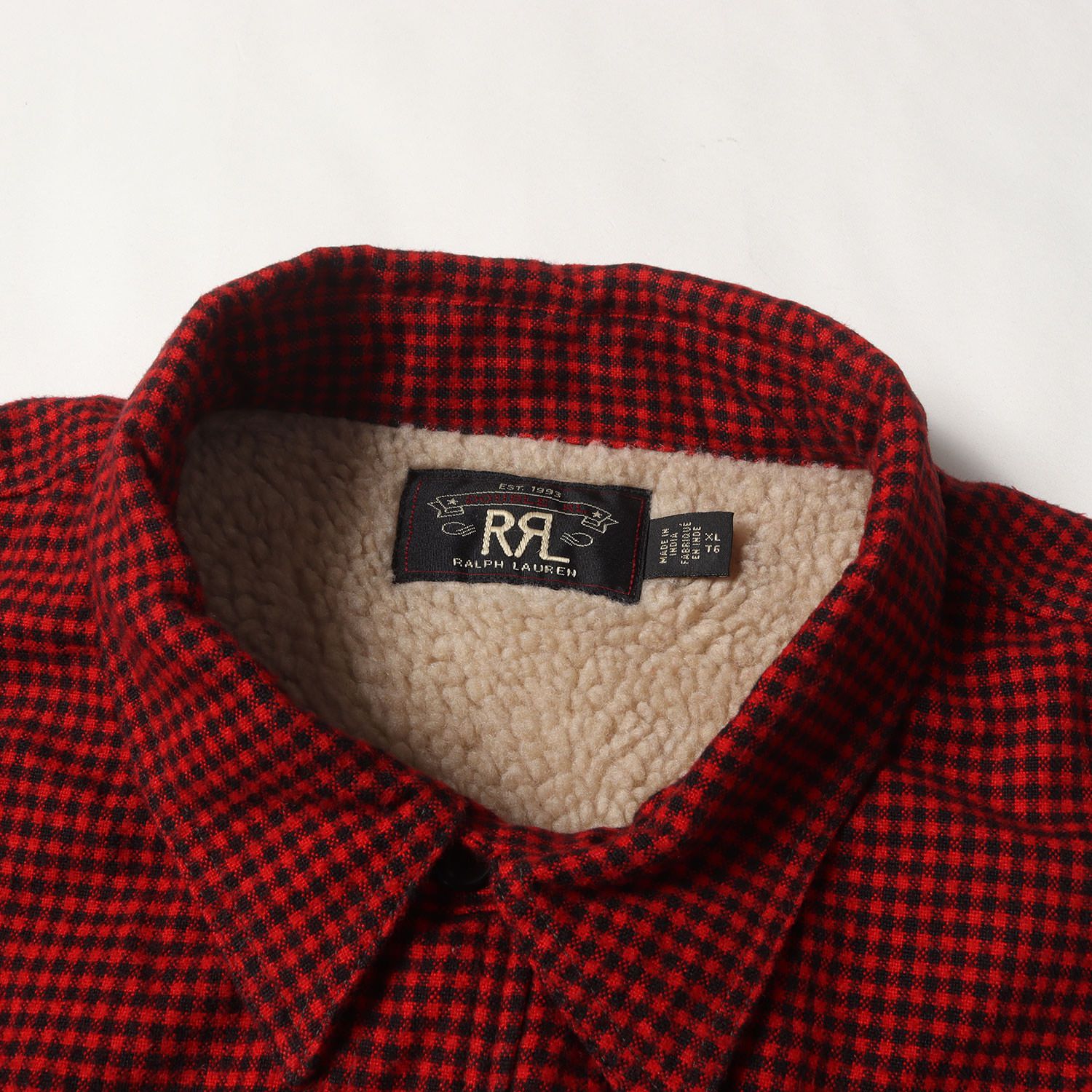 美品】RRL ダブルアールエル シャツ レッド ブラック 赤黒 サイズ:XL 