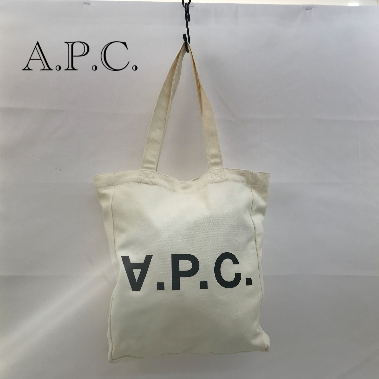 A.P.C. アーペーセー TOTE LAURE BLACK LOGO キャンバストート 