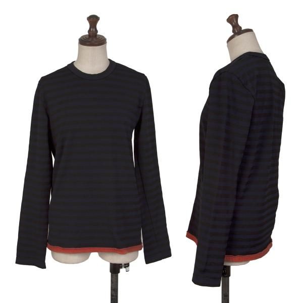 ❁COMME des GARCONSコムコム 製品染めボーダー裾切替カットソー コムコム コムデギャルソンCOMME des GARCONS 製品染めボーダー裾切替
