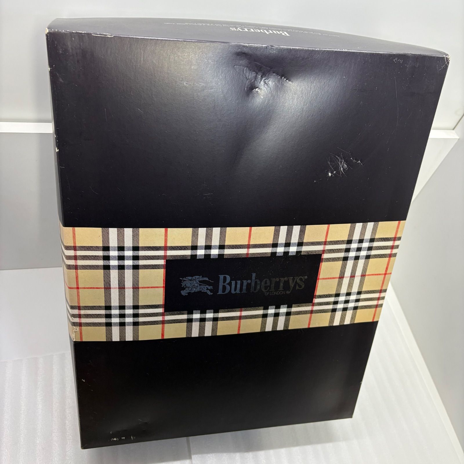 未使用】BURBERRY バーバリー 純毛毛布 ラム混 アーガイル柄 西川産業