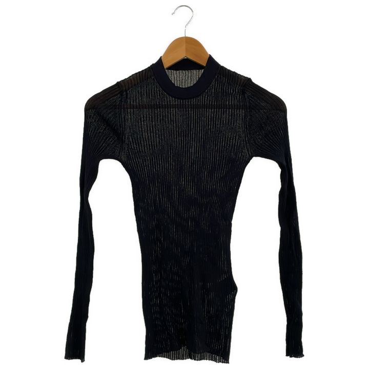 L'Appartement (アパルトモン) Cotton Nylon Sheer Rib Knit ブラック