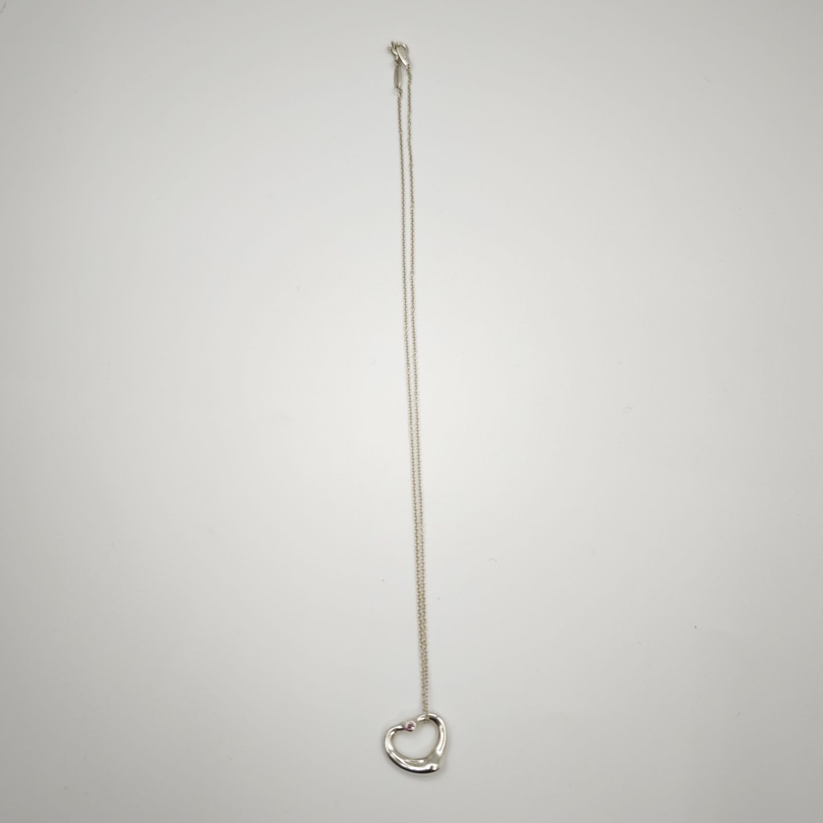 中古】Tiffany オープンハート ピンクサファイア ネックレス - メルカリ