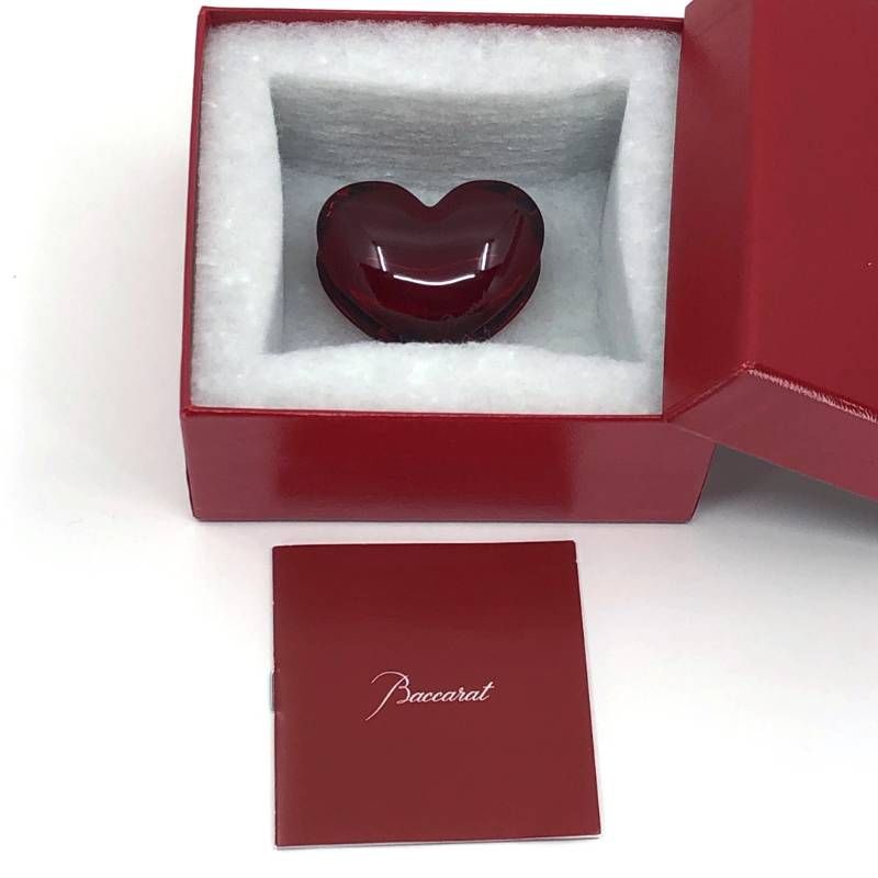 美品・箱付き】Baccarat バカラ／ザンザン ハート レッド ペーパー