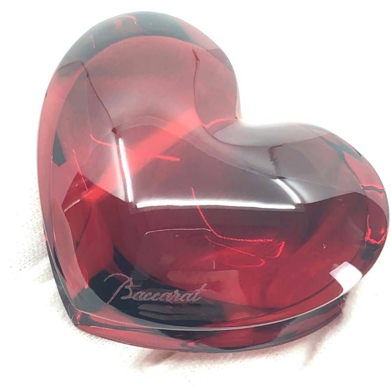 美品・箱付き】Baccarat バカラ／ザンザン ハート レッド ペーパー