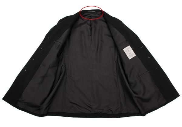 ヨウジヤマモトプールオムYohji Yamamoto POUR HOMME ウールギャバ刺し子ジャケット 黒M ヨウジヤマモトプールオムYohji Yamamoto POUR HOMME ウールギャバ