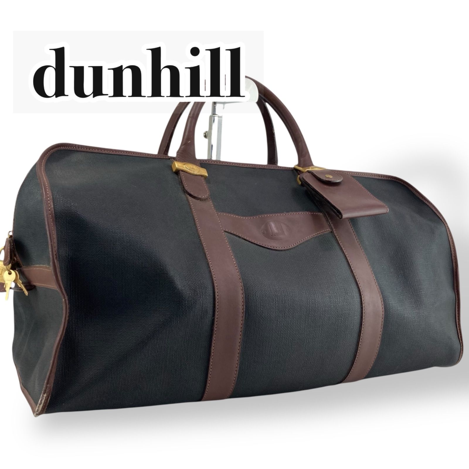 美品】dunhil ダンヒル ボストンバッグ 旅行バッグ ブラック ブラウン