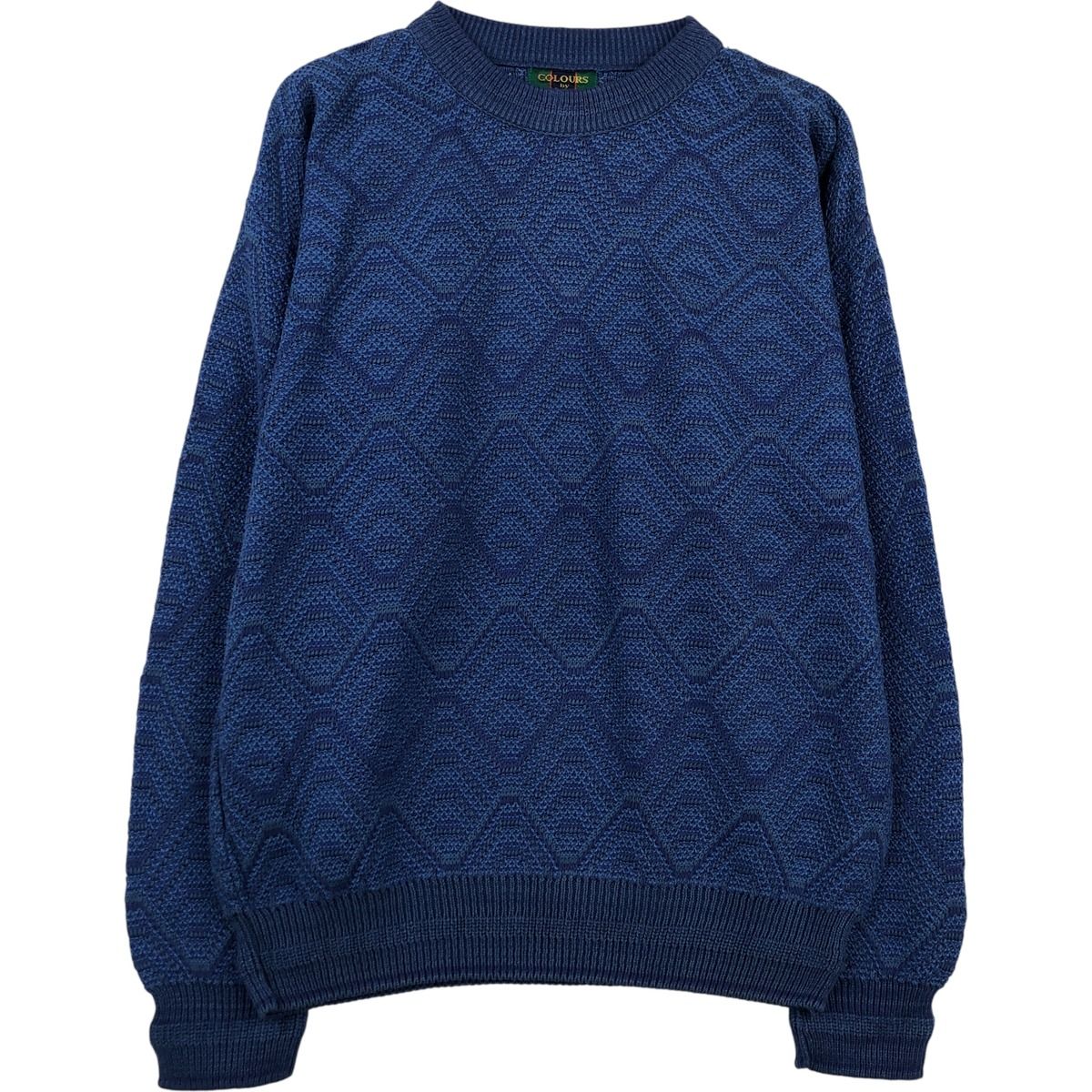 古着 ALEXANDER JULIAN COLOURS 総柄 コットンニットセーター USA製 