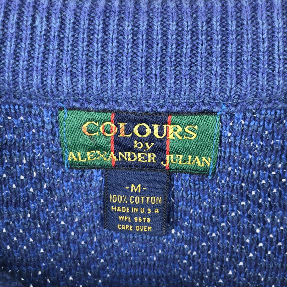 古着 ALEXANDER JULIAN COLOURS 総柄 コットンニットセーター USA製 