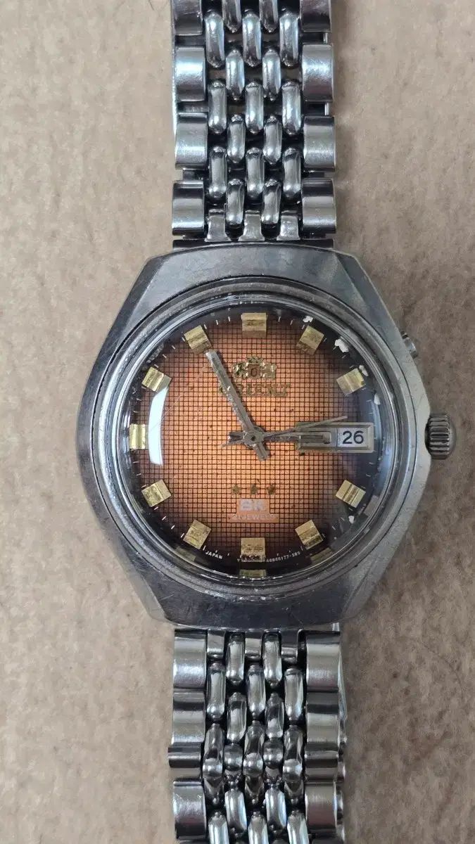  ORIENT SK オレンジ版 ヴィンテージ メンズ 腕時計 長く使える 自動巻き時計 腕時計(アナログ)