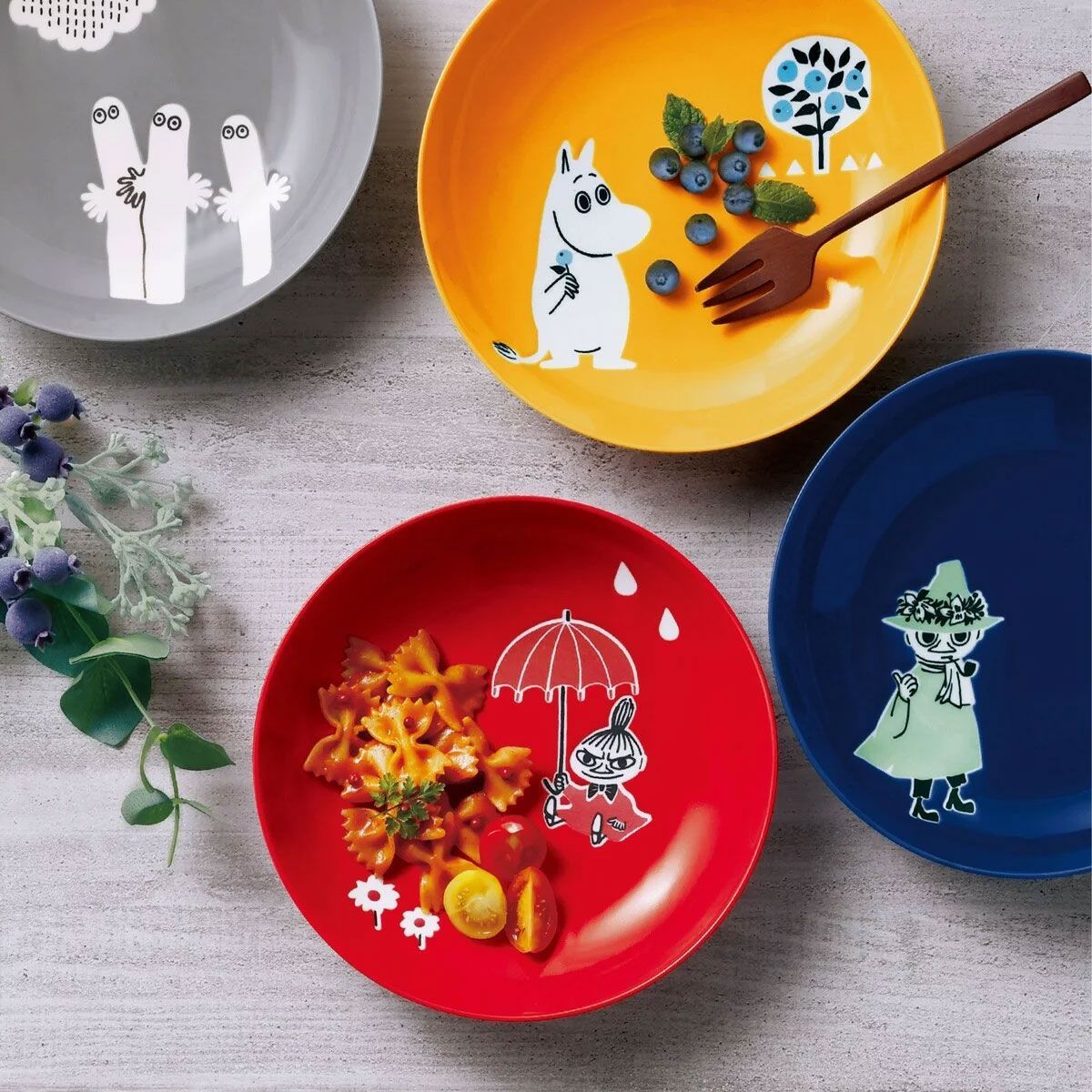 送料無料】MOOMIN/ムーミン パスタプレート4枚セット 直径21cm×高さ4cm