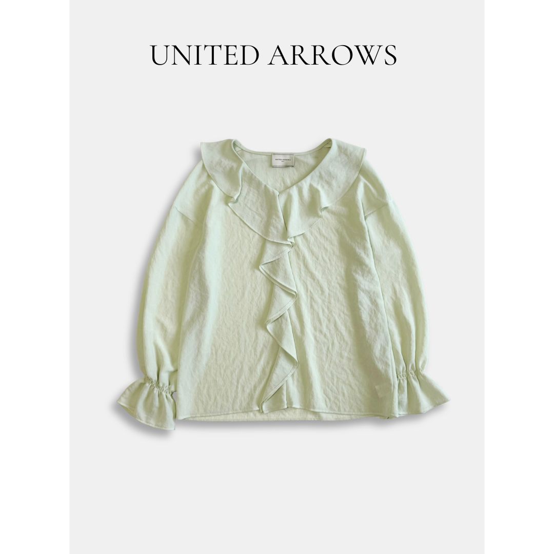 UNITED ARROWS ユナイテッドアローズ ラッフル Vネック ブラウス 36
