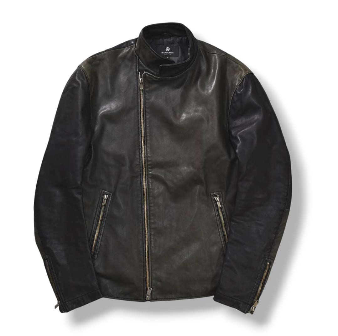 BEAUTY＆YOUTH United Arrows♦レザージャケット♦ラム UNITED ARROWS｜<LOEFF> ラムレザー バイカー ジャケット UNISEX