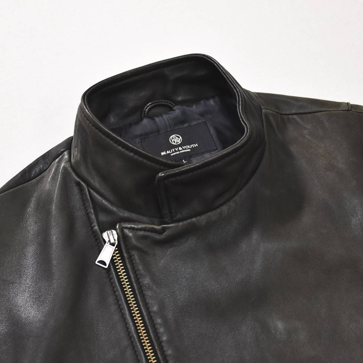 【M1】BEAUTY&YOUTH UNITED ARROWS シングルライダース シープレザー シングル ライダース ジャケット