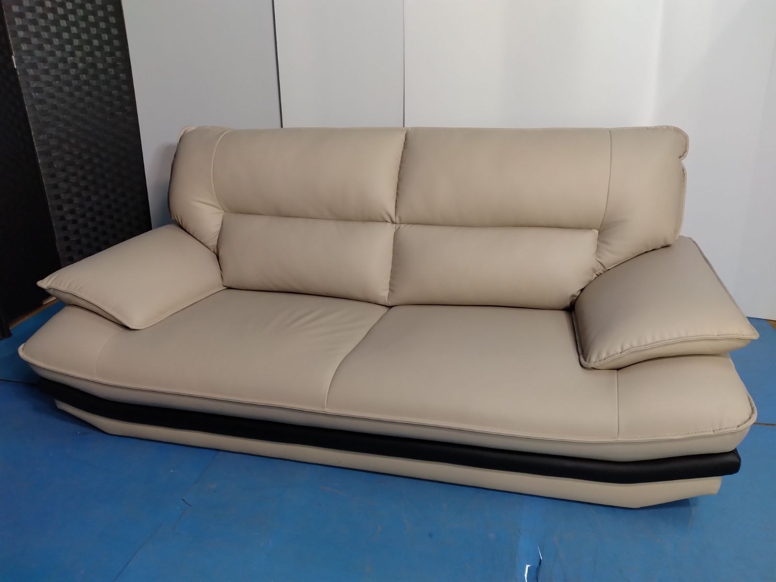 ソファ 2人掛け ローソファ レザー ベージュ