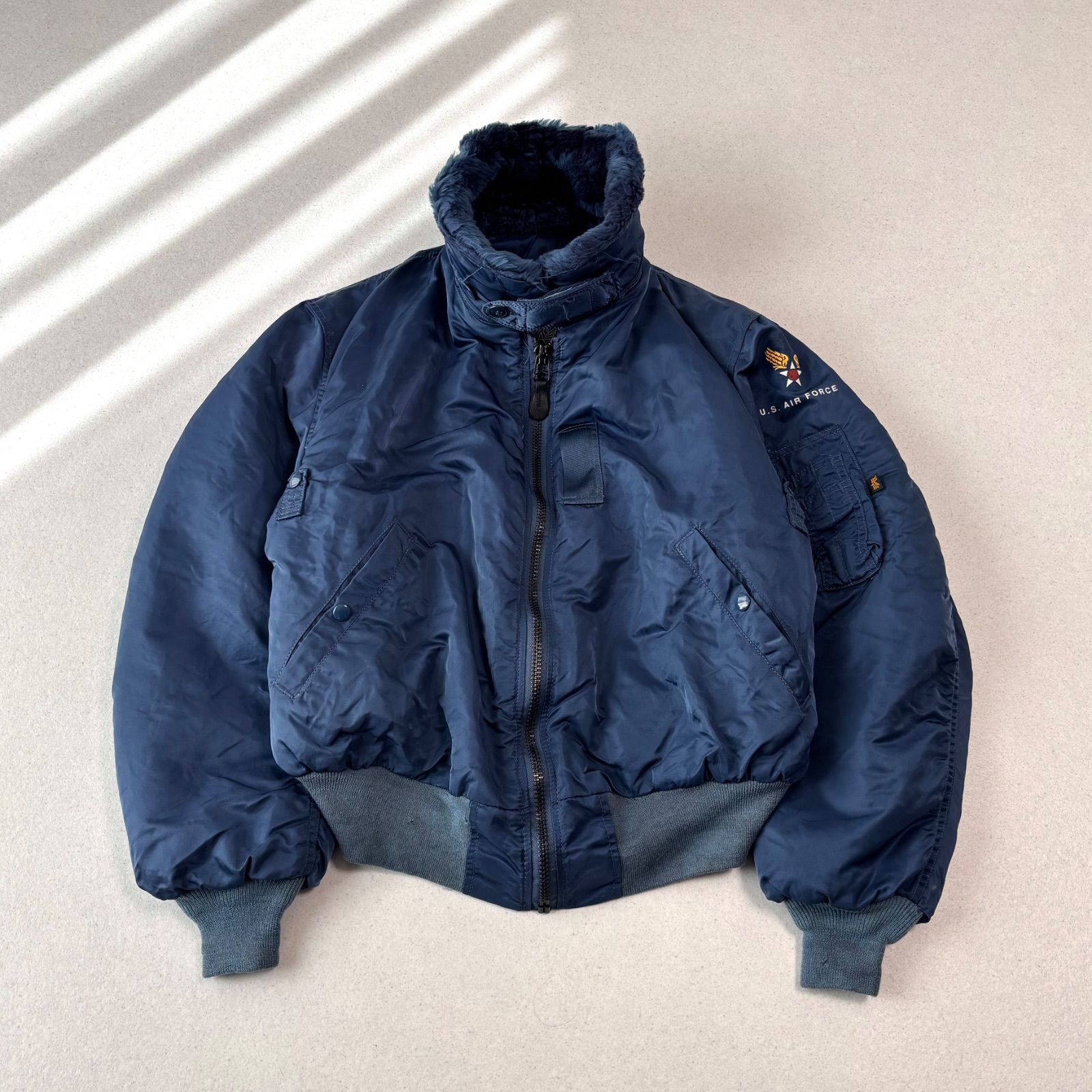 USA製 50s 復刻 ALPHA INDUSTRIES flight jacket TYPE B-15C XL navy
