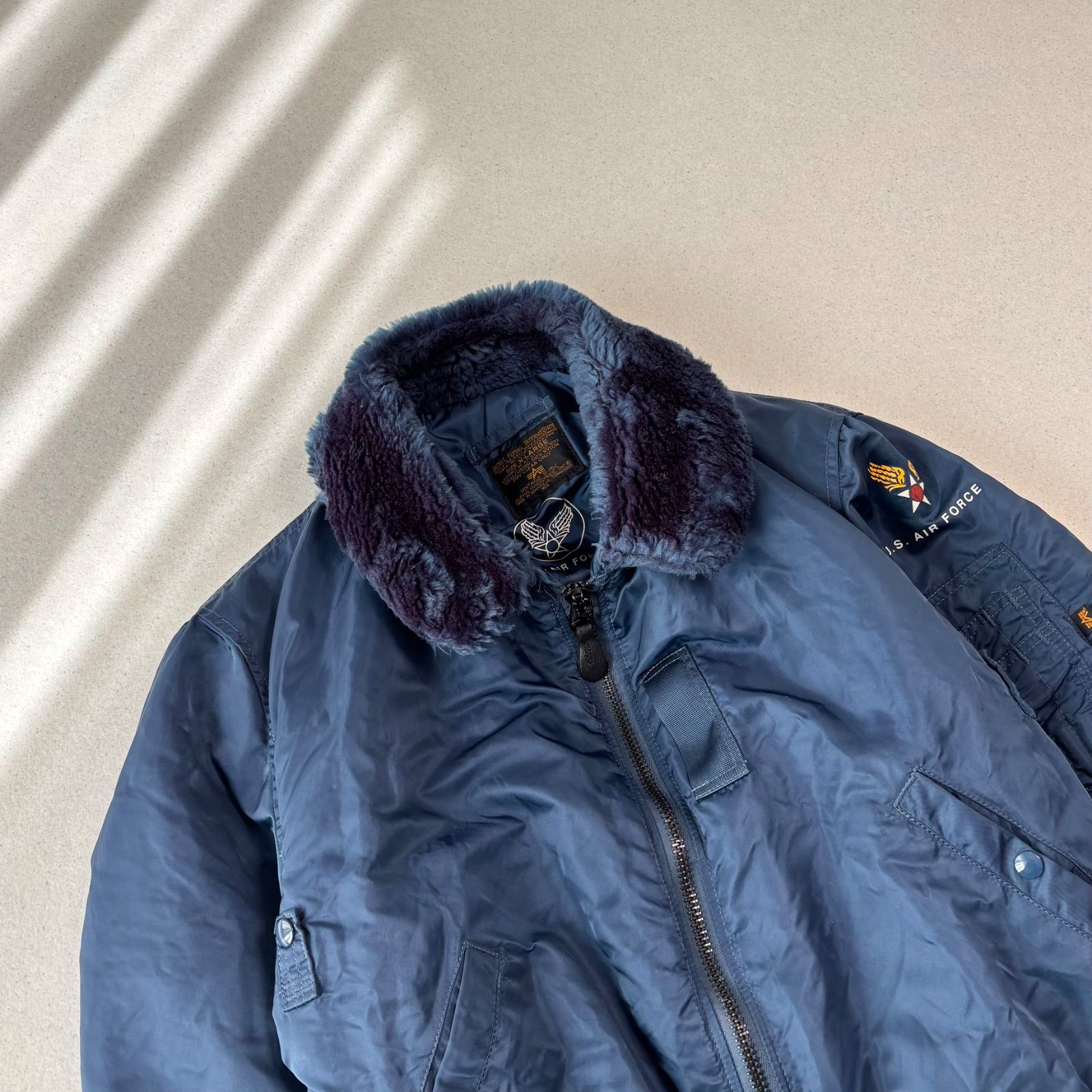 USA製 50s 復刻 ALPHA INDUSTRIES flight jacket TYPE B-15C XL navy