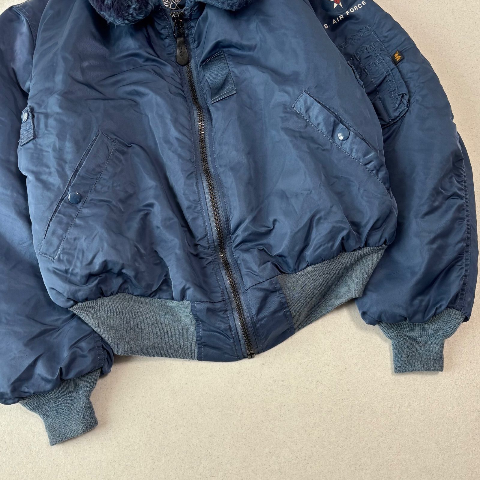 USA製 50s 復刻 ALPHA INDUSTRIES flight jacket TYPE B-15C XL navy