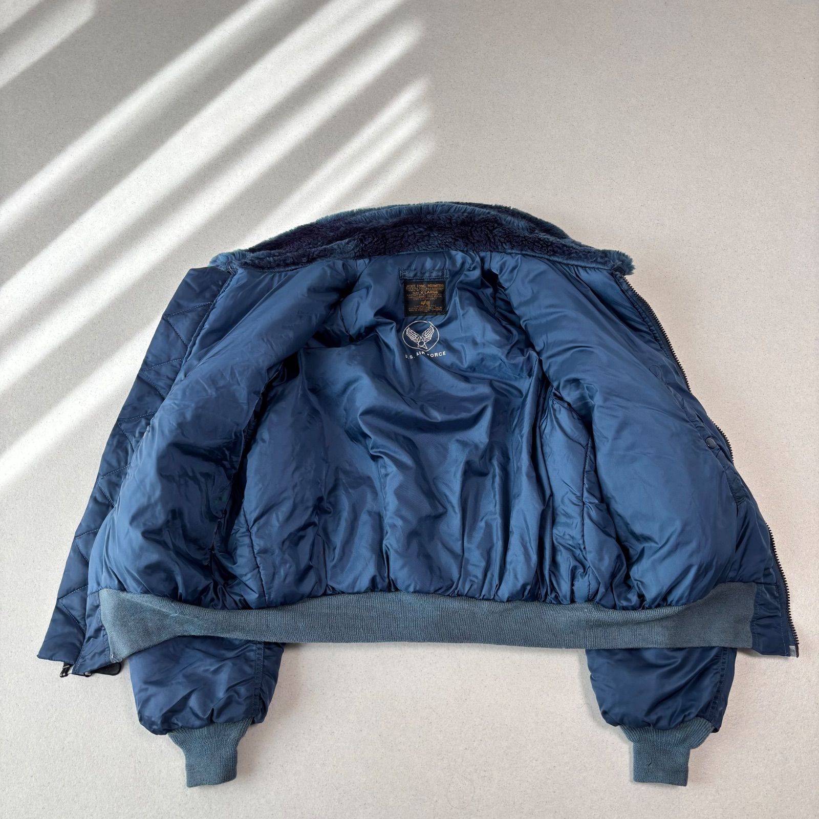 USA製 50s 復刻 ALPHA INDUSTRIES flight jacket TYPE B-15C XL navy
