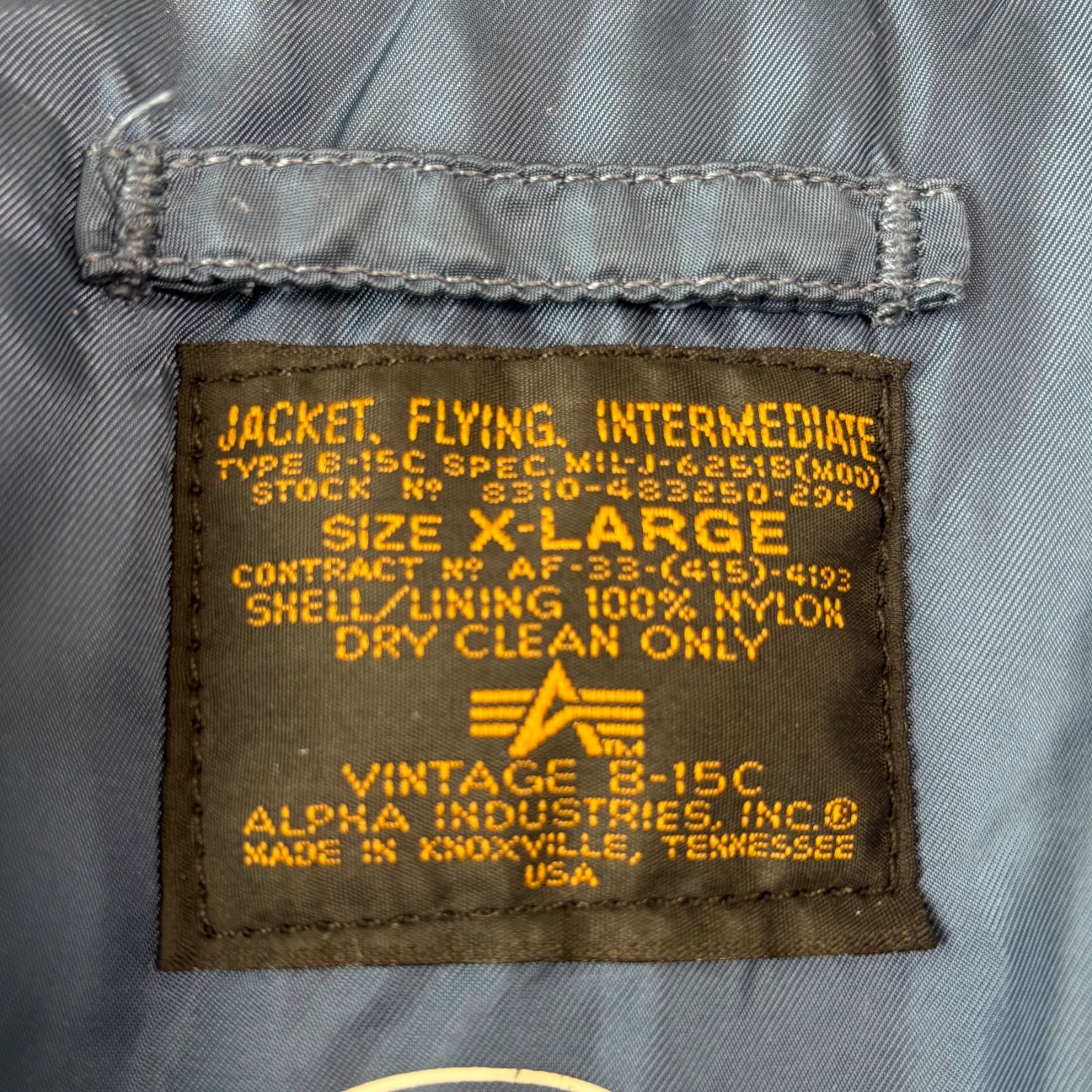 USA製 50s 復刻 ALPHA INDUSTRIES flight jacket TYPE B-15C XL navy