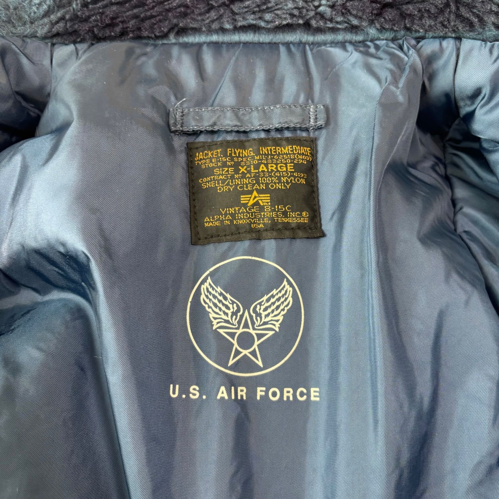 USA製 50s 復刻 ALPHA INDUSTRIES flight jacket TYPE B-15C XL navy