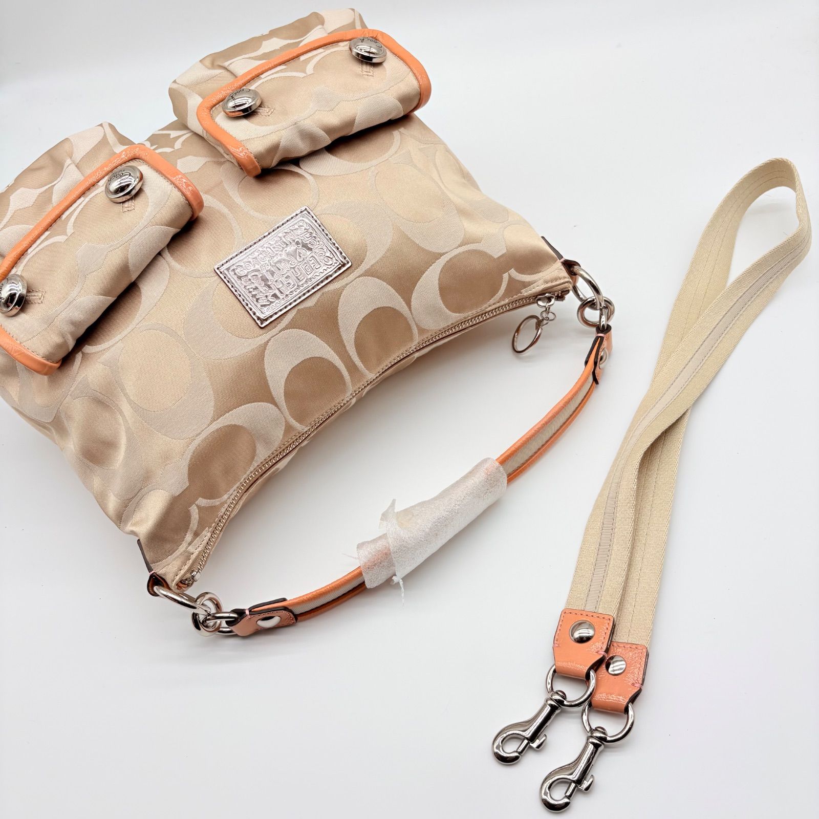 良品✨】COACH Y2K POPPY 2WAY shoulderbag signature コーチ ポピー