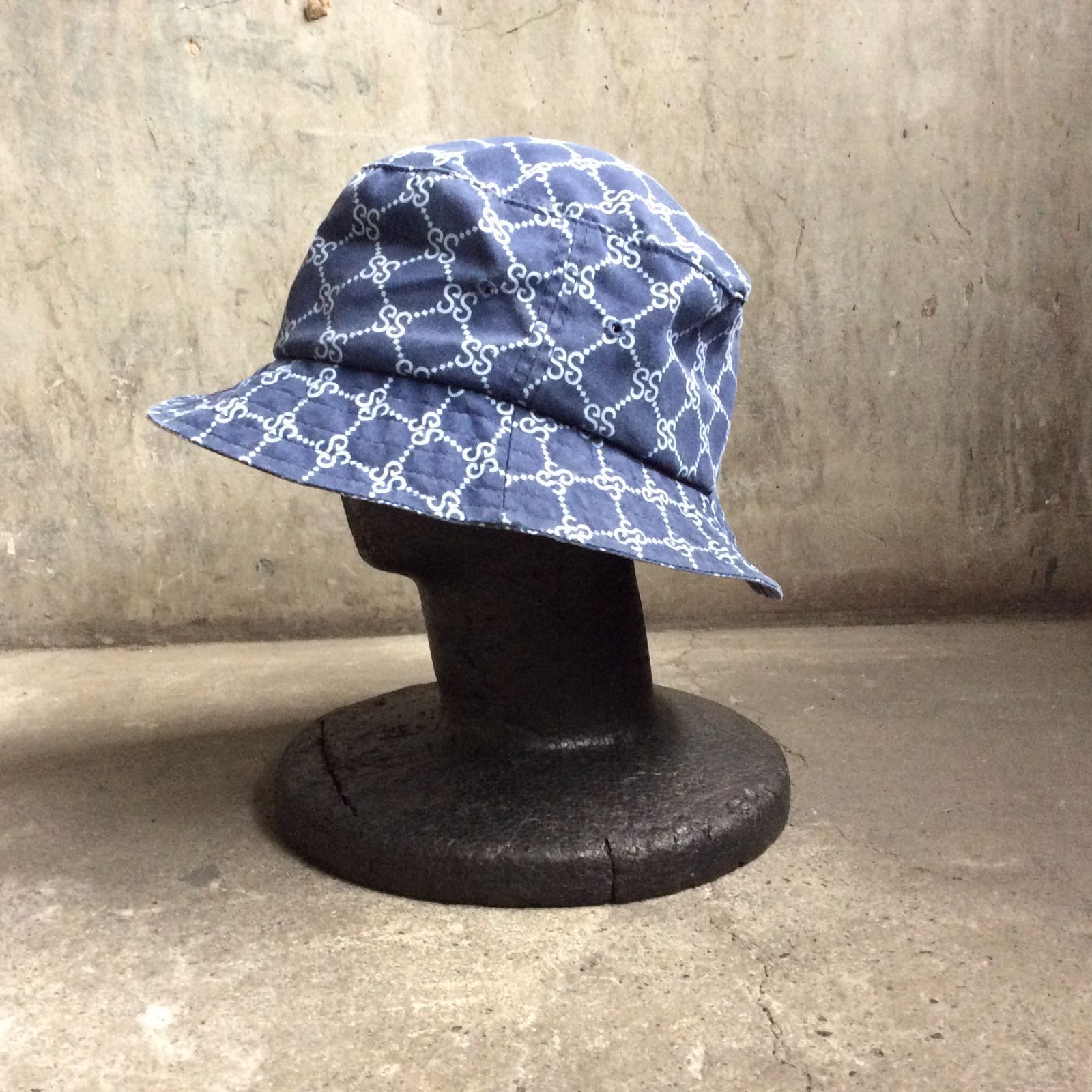 希少 90s USA製 OLD STUSSY モノグラム バケットハット グレー OLD STUSSY 90s-00s MONOGRAM BUCKET HAT 1990s 2000s STUSSY hats