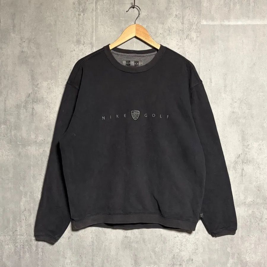 90s ナイキゴルフ スウェット センターロゴ 黒 M NIKE GOLF トレーナー 