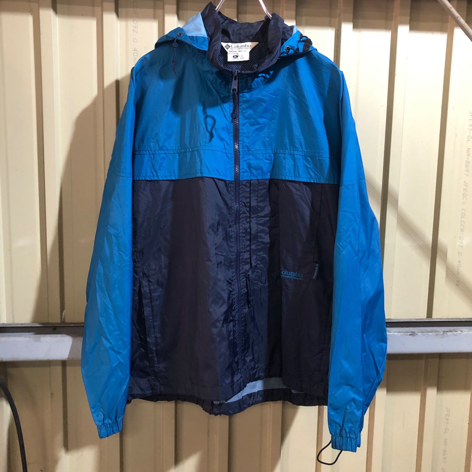 1857 Columbia ナイロンジャケット ネイビー ブルー XL コロンビア 