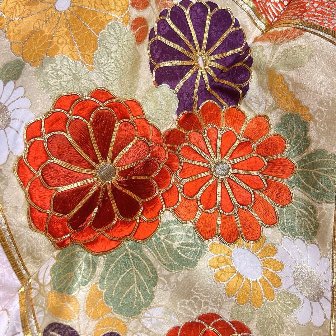 振袖 金駒刺繍 刺繍 金彩 花立涌 菊花 梅花 成人式 着物 125tz - メルカリ
