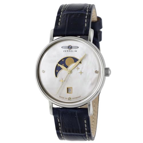 ZEPPELIN ツェッペリン レディースウォッチ Luna 7133-3 クォーツ 5気圧防水 ミネラルガラス ホワイトパール文字盤 ステンレススチール 並行輸入品 彡