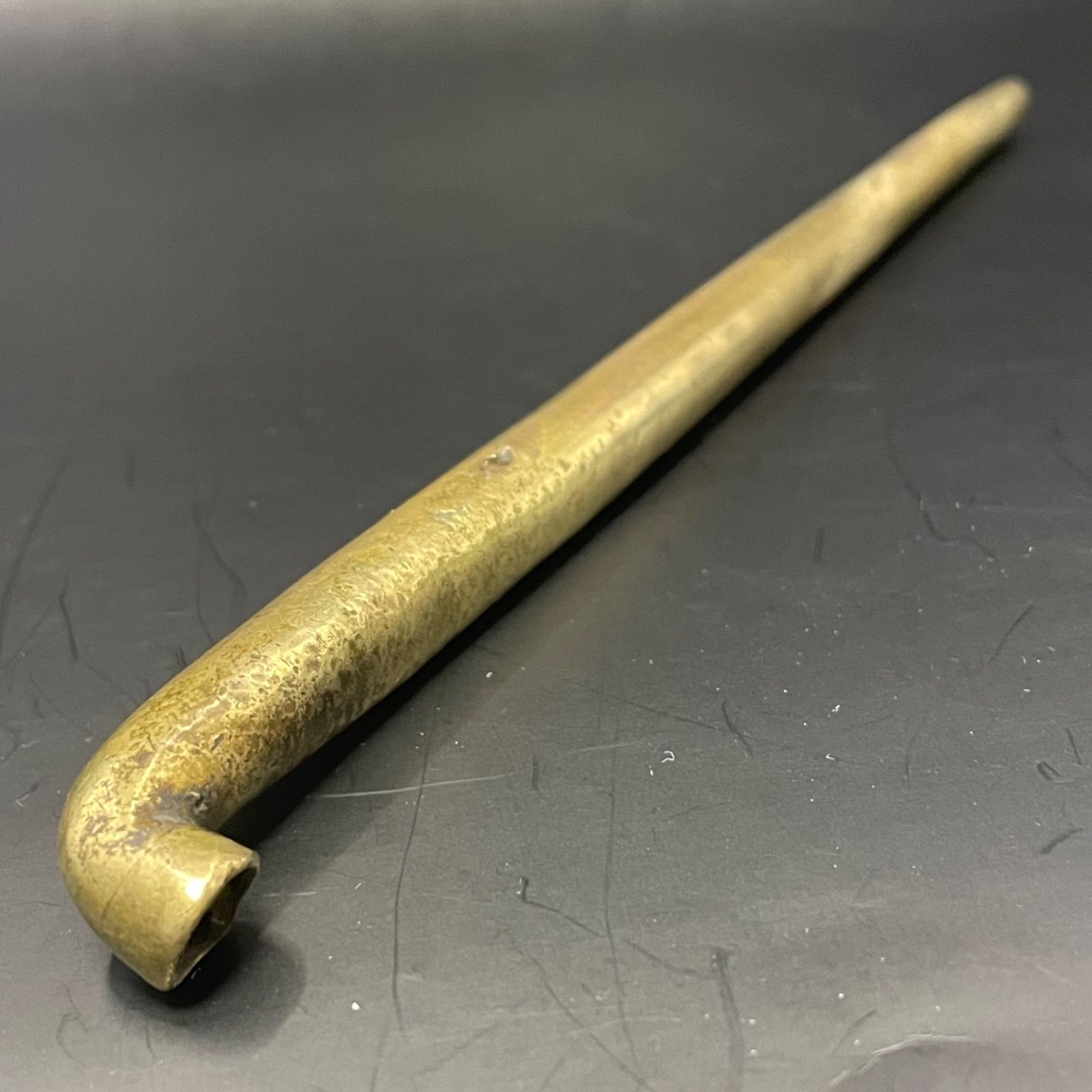 重厚59g】真鍮 延べ煙管 キセル 20.5cm 内部洗浄・磨き済み ビンテージ