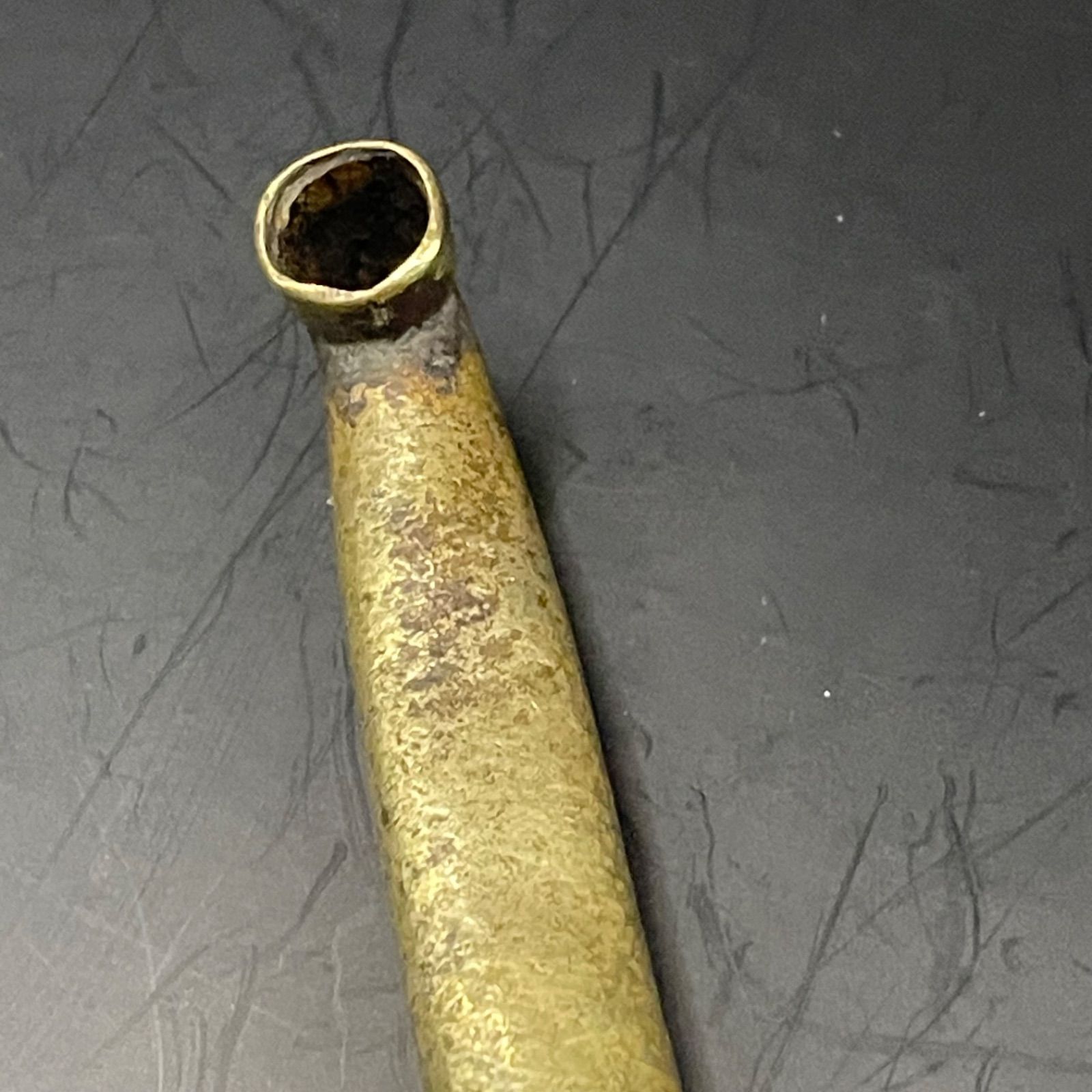 重厚59g】真鍮 延べ煙管 キセル 20.5cm 内部洗浄・磨き済み ビンテージ