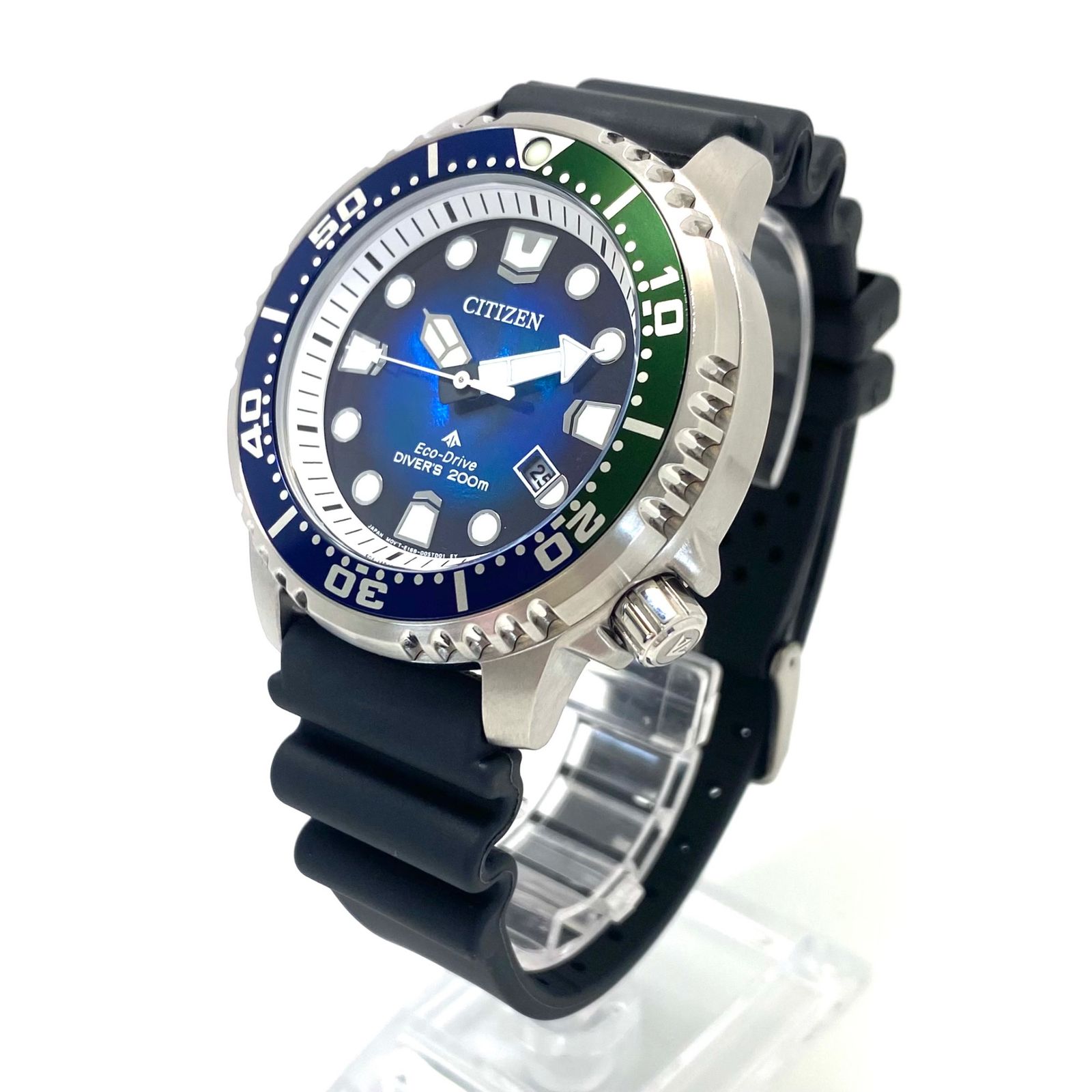 【希少・美品】腕時計 メンズ シチズン CITIZEN プロマスター ダイバーズ BN0166-01L E168-A14ST09 世界限定7000本 エコドライブ ブルーグラデーション デイト表示 200m防水 ウレタンベルト
