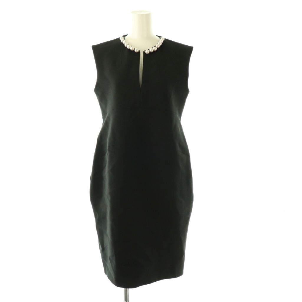 ヨーコチャン YOKO CHAN パールデザインノースリーブワンピース ミモレ