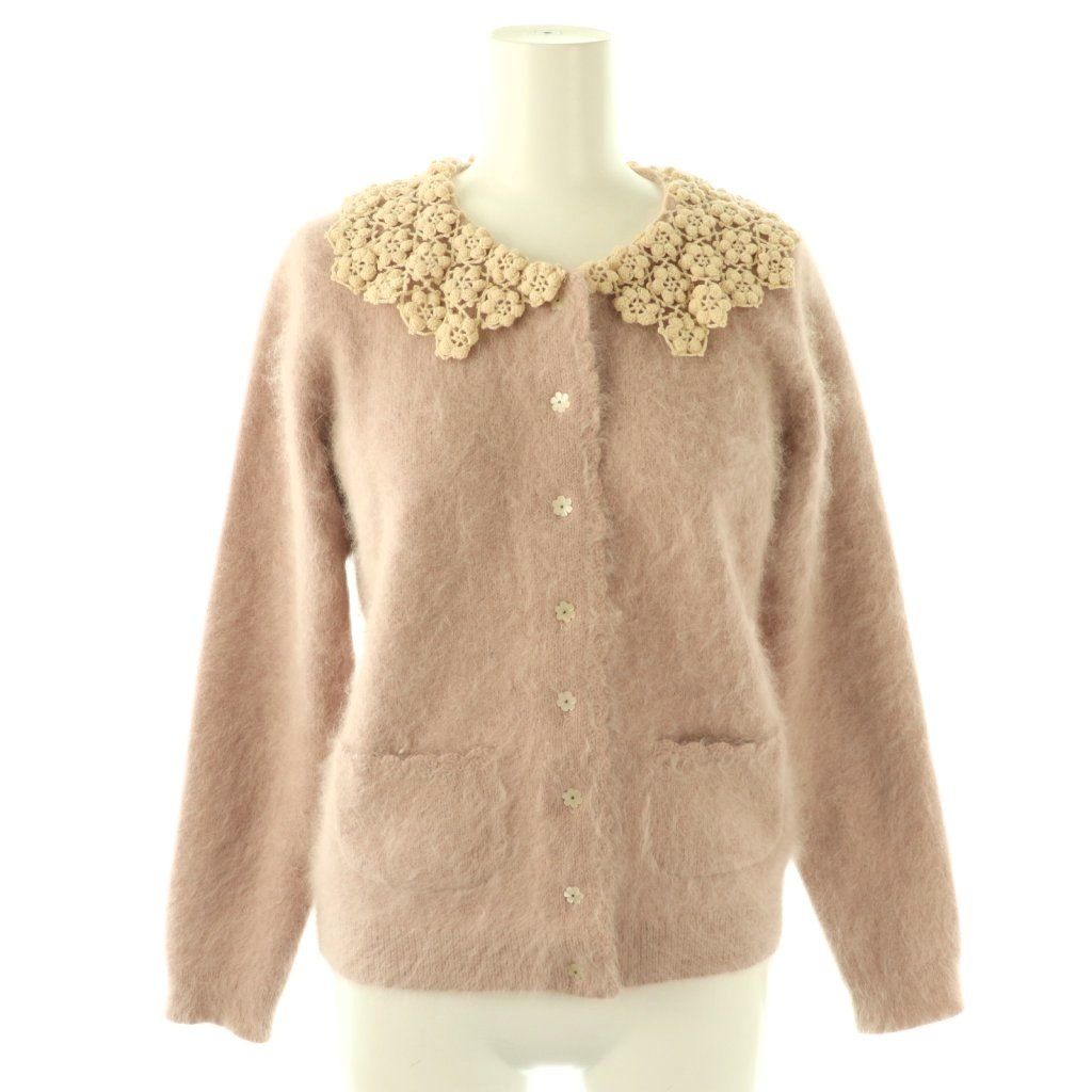 ワンダフルワールド WONDERFUL WORLD レース襟 カーディガン ニット