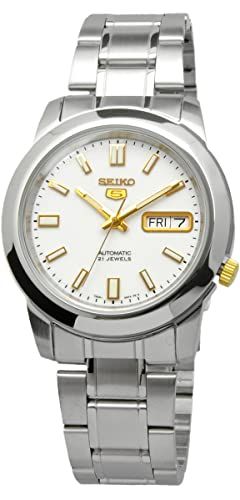  セイコー SEIKO ファイブ FIVE 自動巻き Automatic メンズ 腕時計 SNKK07K1 ホワイト 海外モデル 並行輸入品 彡 デート服 自動巻き時計 腕時計(アナログ)