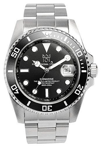 HYAKUICHI 101 1st ヒャクイチ クォーツ ダイバーズウォッチ 日付表示 20気圧防水 腕時計 HYAKU1-001 ブラック 彡