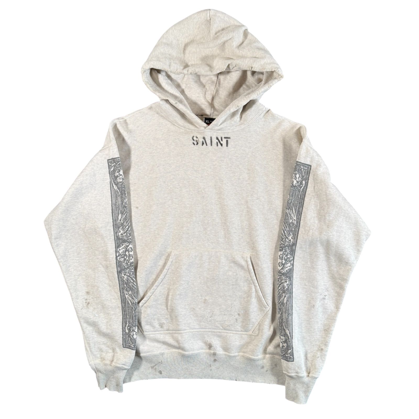 Saint Michael 23ss × DENIM TEARS MURAL HOODIE SM-S23-0000-093 GRAY 