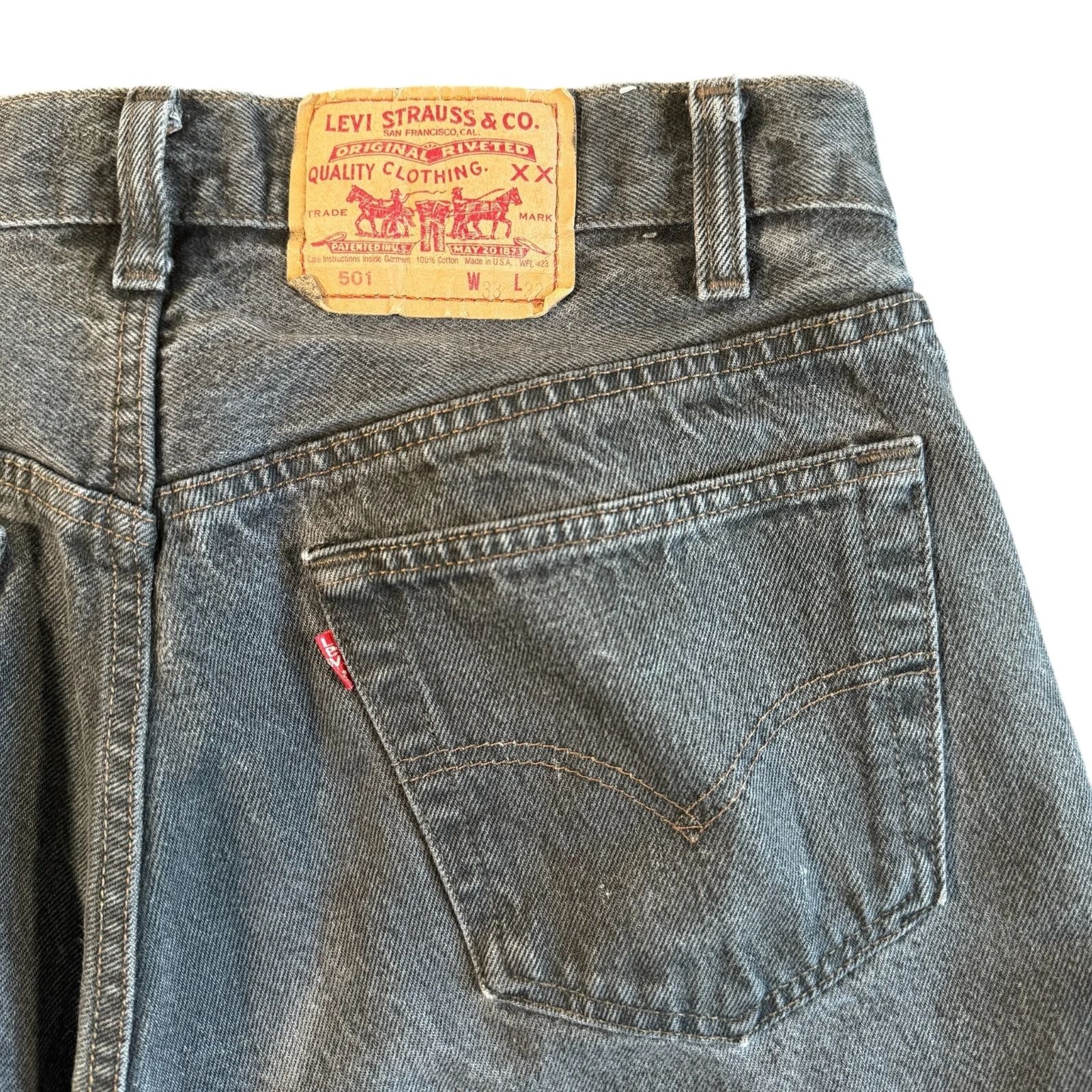 Levi's 501 Black Denim USA 80's Black W33 L32 501-0658 先染め