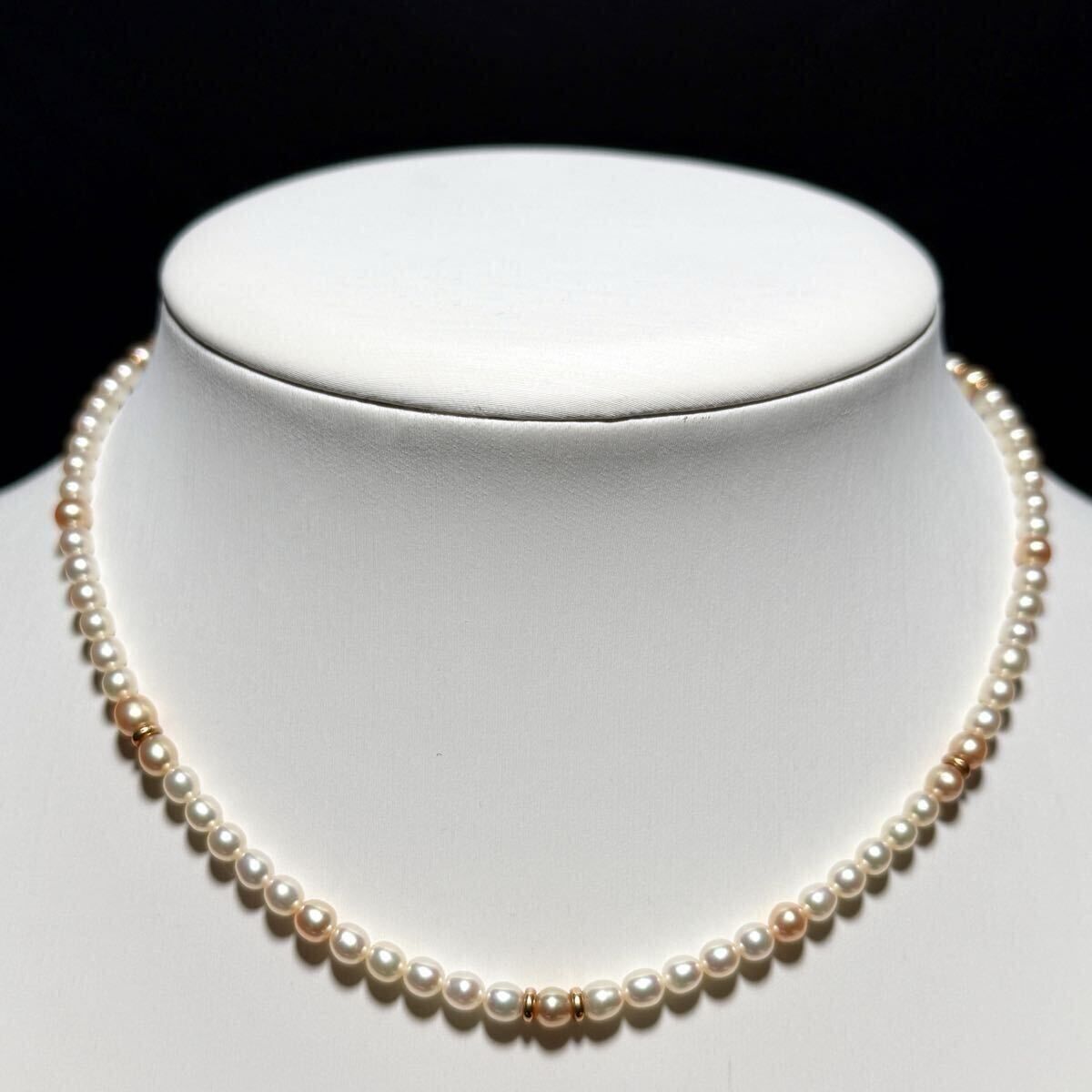 K18/照り強】TASAKI/タサキ 田崎 リアルパール ネックレス 上品 華奢 