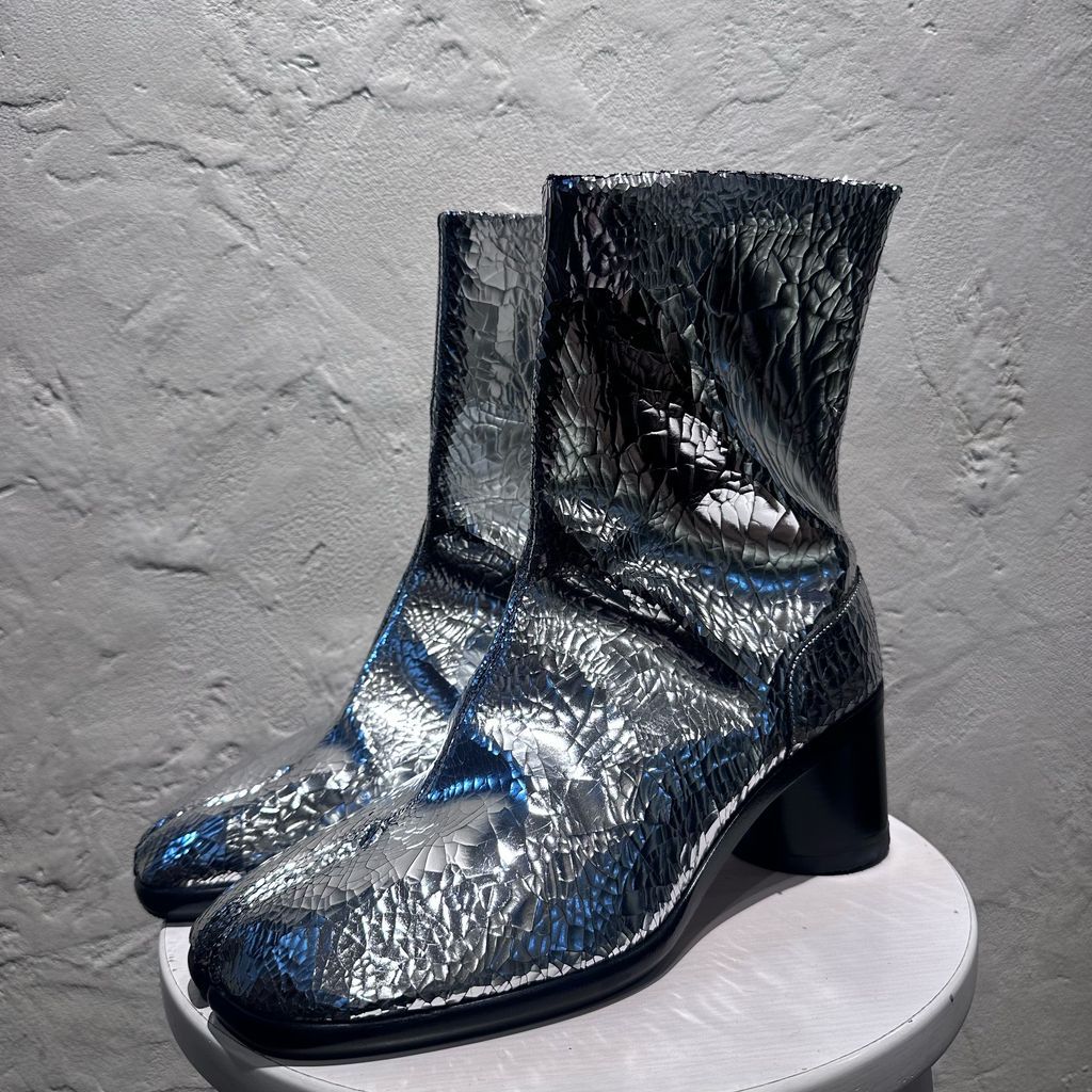 Maison Margiela メゾンマルジェラ Silver Leather Tabi Boots 足袋