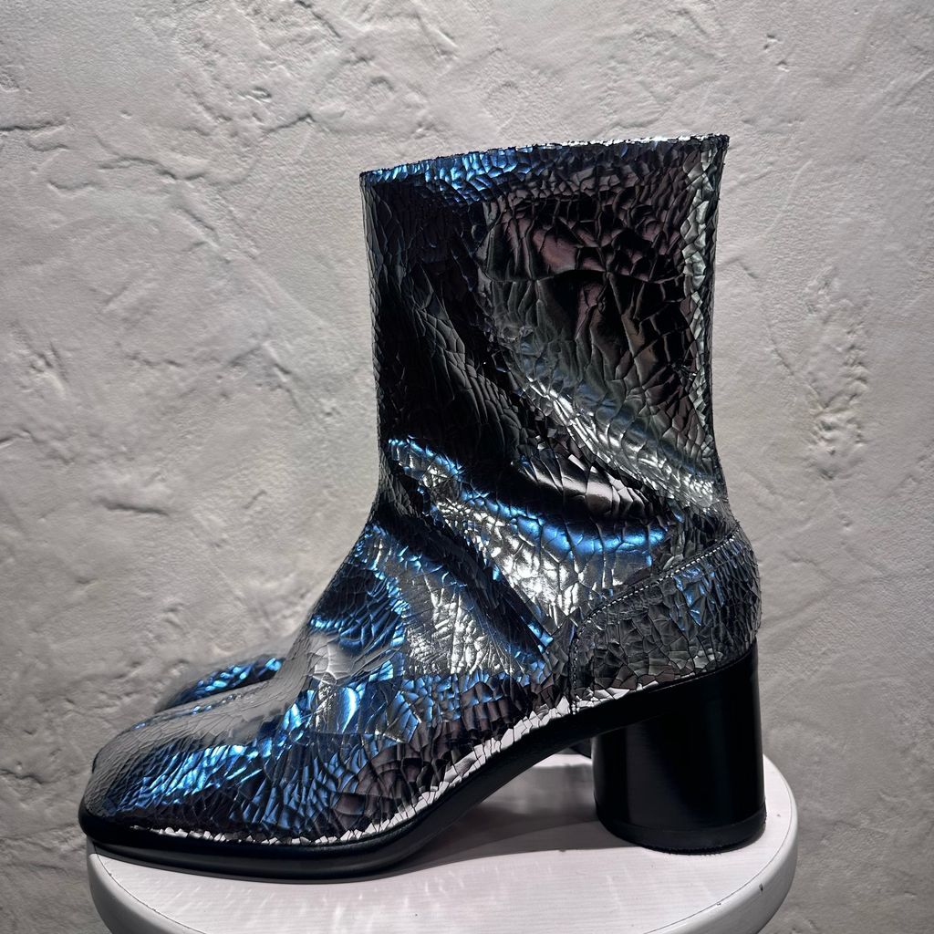 Maison Margiela メゾンマルジェラ Silver Leather Tabi Boots 足袋