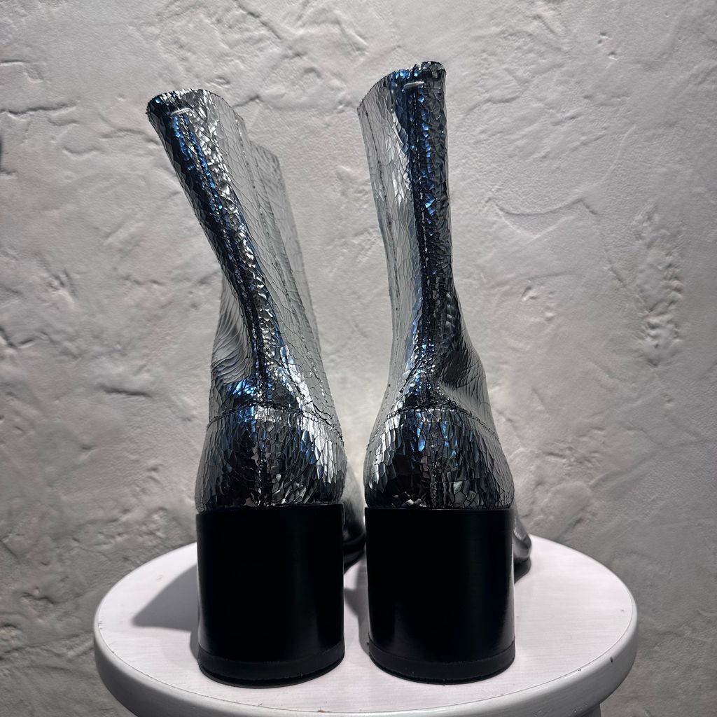 Maison Margiela メゾンマルジェラ Silver Leather Tabi Boots 足袋