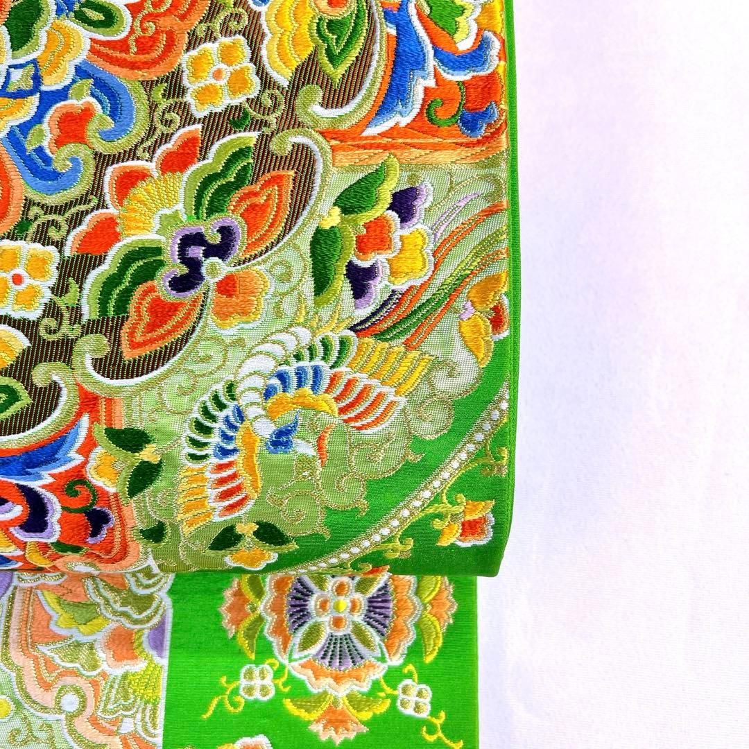 萬葉製 花唐草模様織出し全通洒落袋帯【中古】【着】 楽天市場】 萬葉 