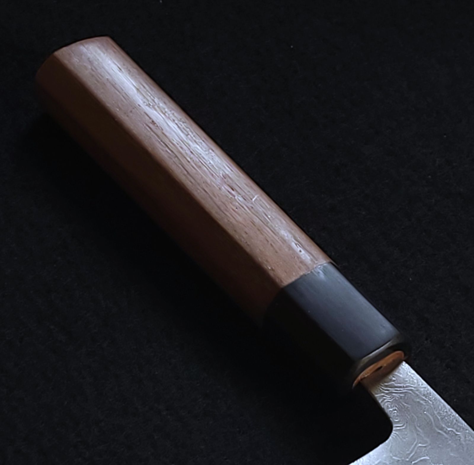青紙２号 多層鋼 磨 切付包丁 180㎜ G9394 八角胡桃柄 月光作 １点物 青紙2号 多層鋼 磨 切付包丁 180㎜ G9394 八角胡桃柄 月光作 1点物