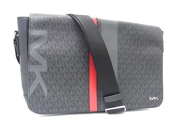 MICHAEL KORS マイケルコース ショルダーバッグ グレー レッド PVC 