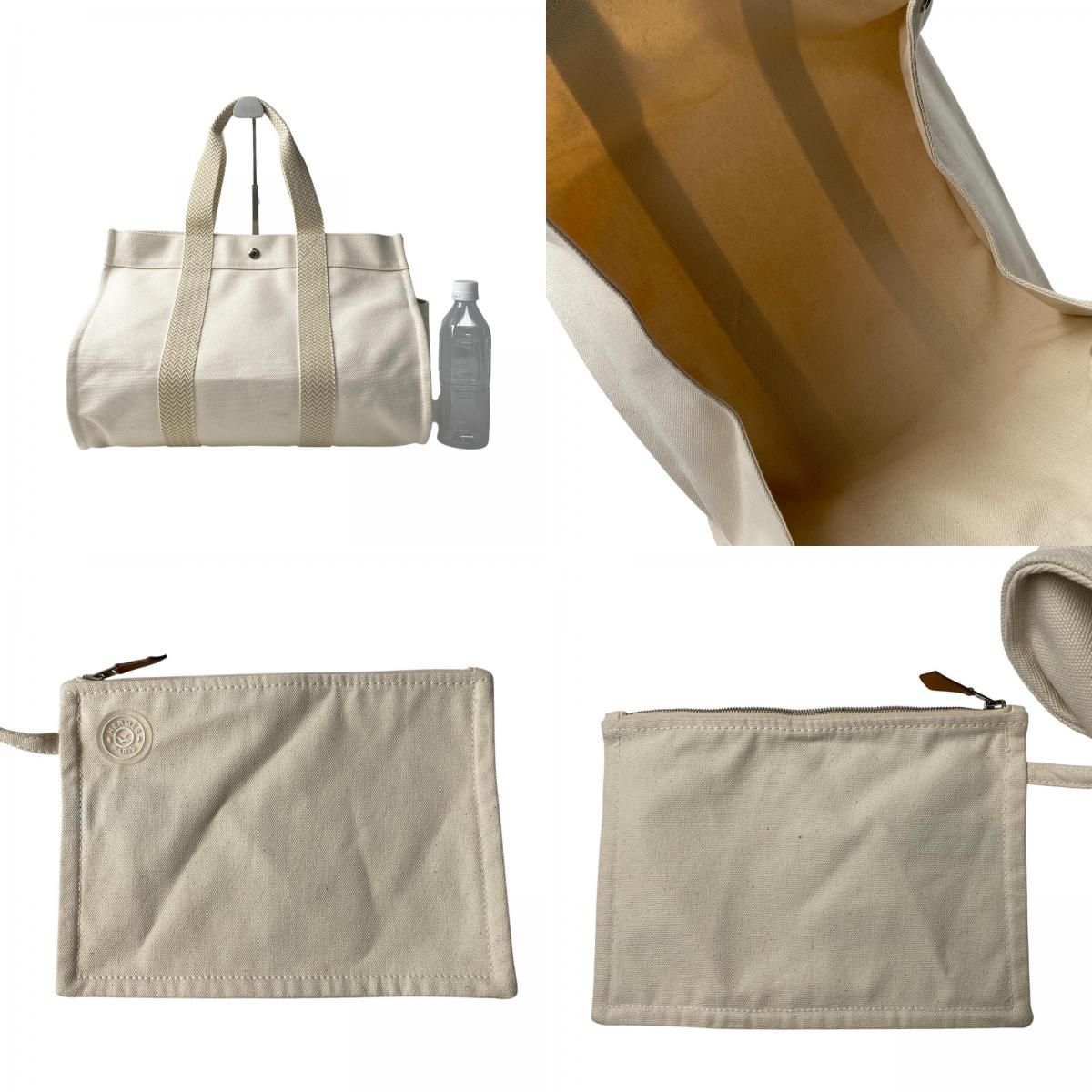 エルメス HERMES カンヌ MM キャンバス トートバッグ ポーチ付き 