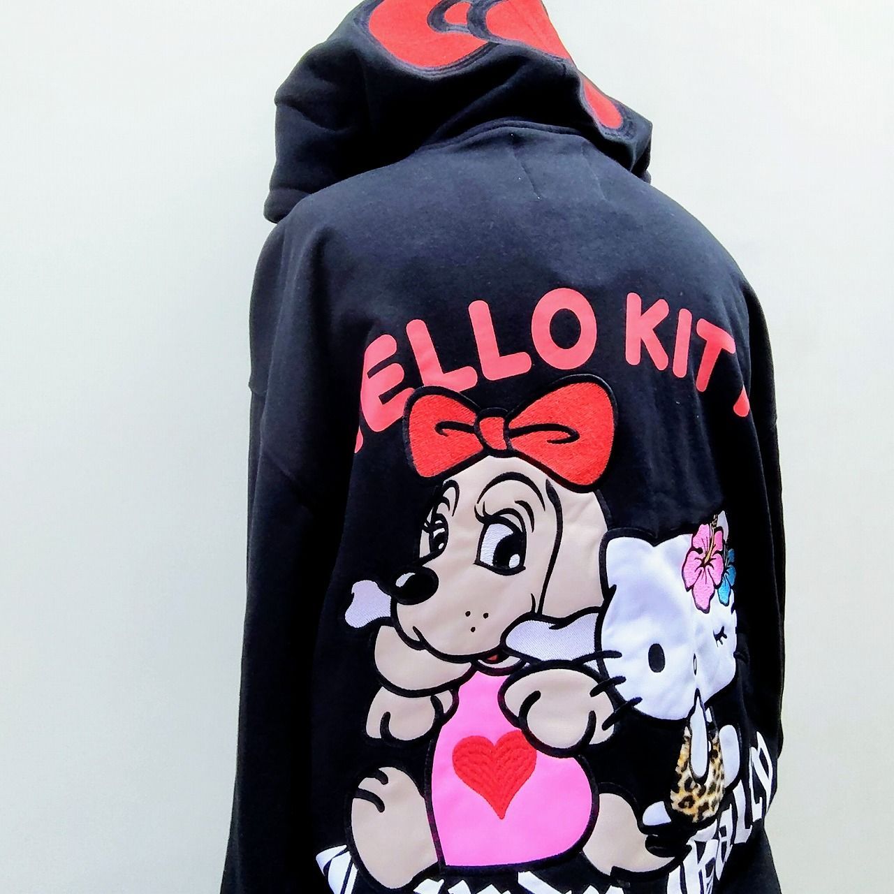 ガルフィー キティちゃんコラボ GALFY 仲良しパーカー 黒 L（中型犬