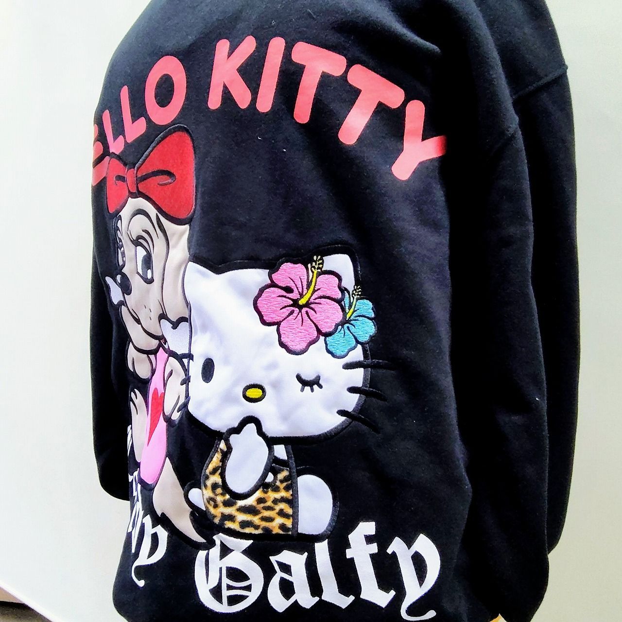 ガルフィー キティちゃんコラボ GALFY 仲良しパーカー 黒 L（中型犬